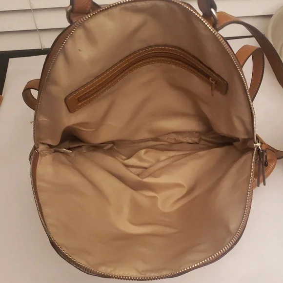 Jones New York Signature Tan Backpack Silver Hardware - Picture 11 of 14